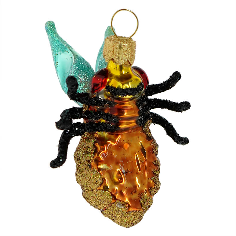 Gold Glittery Bumble Bee Ornament