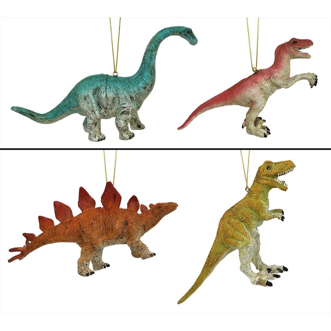 Colorful Dinosaur Ornaments Set/4