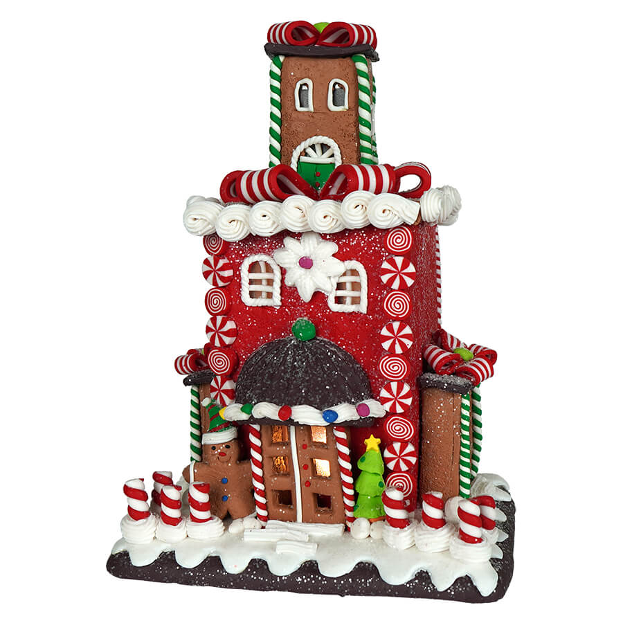 Lighted Gingerbread Tower House