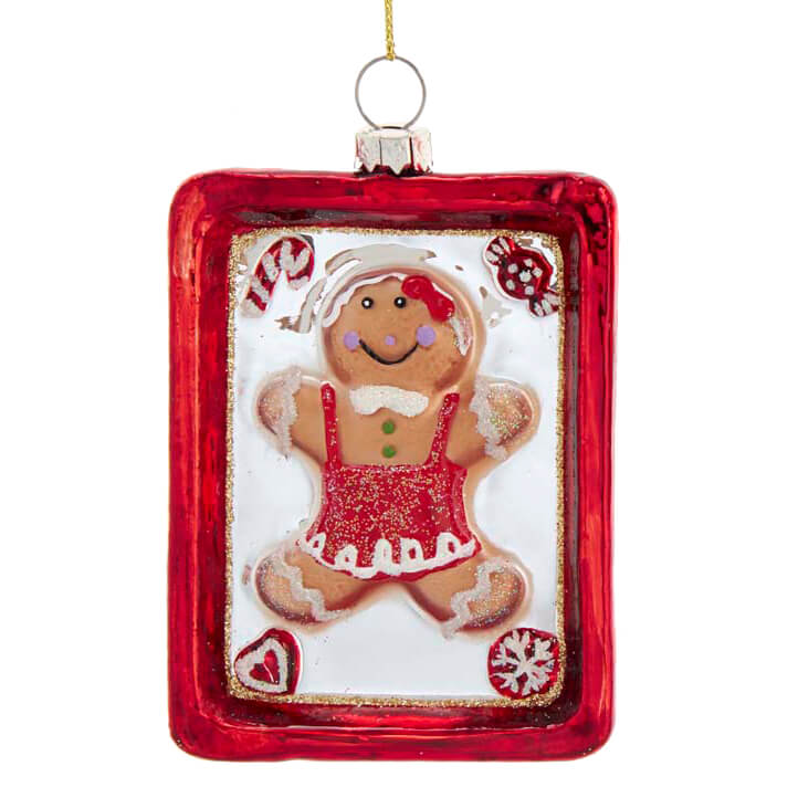 Gingerbread Girl On Tray Ornament