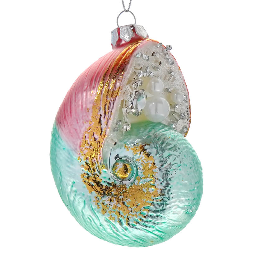 Metallic Nautilus Shell Ornament