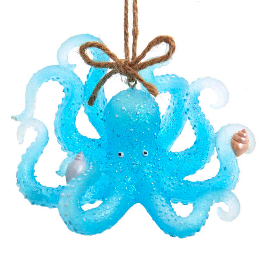 Transparent Sea Blue Octopus Ornament