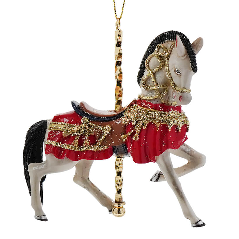 Carousel Regal White Horse Ornament