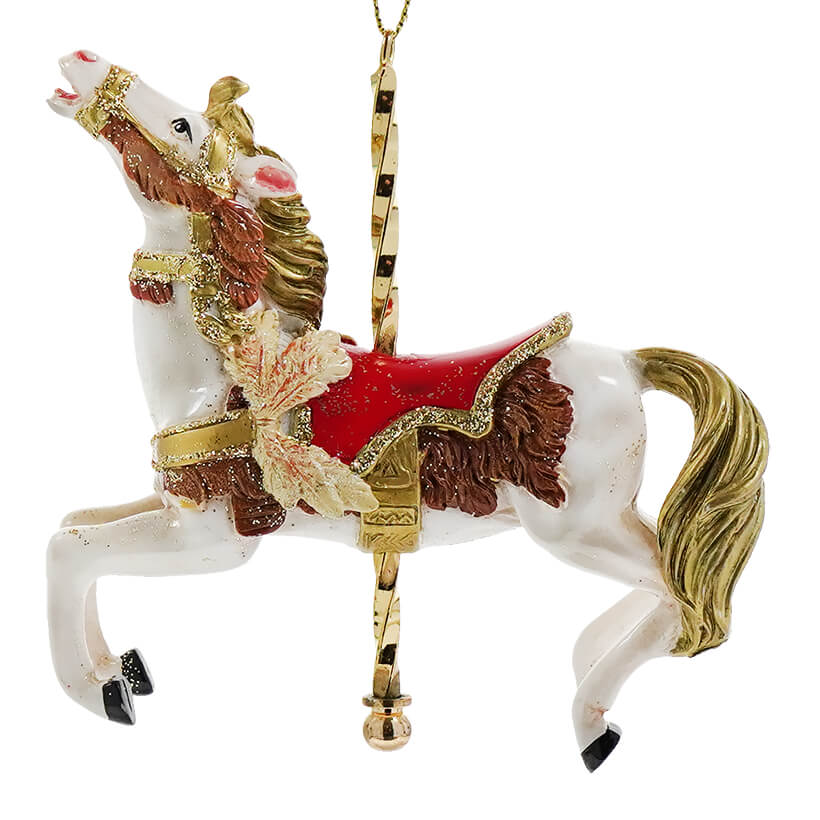 Carousel White Horse Ornament