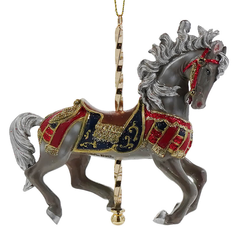Carousel Gray Horse Ornament