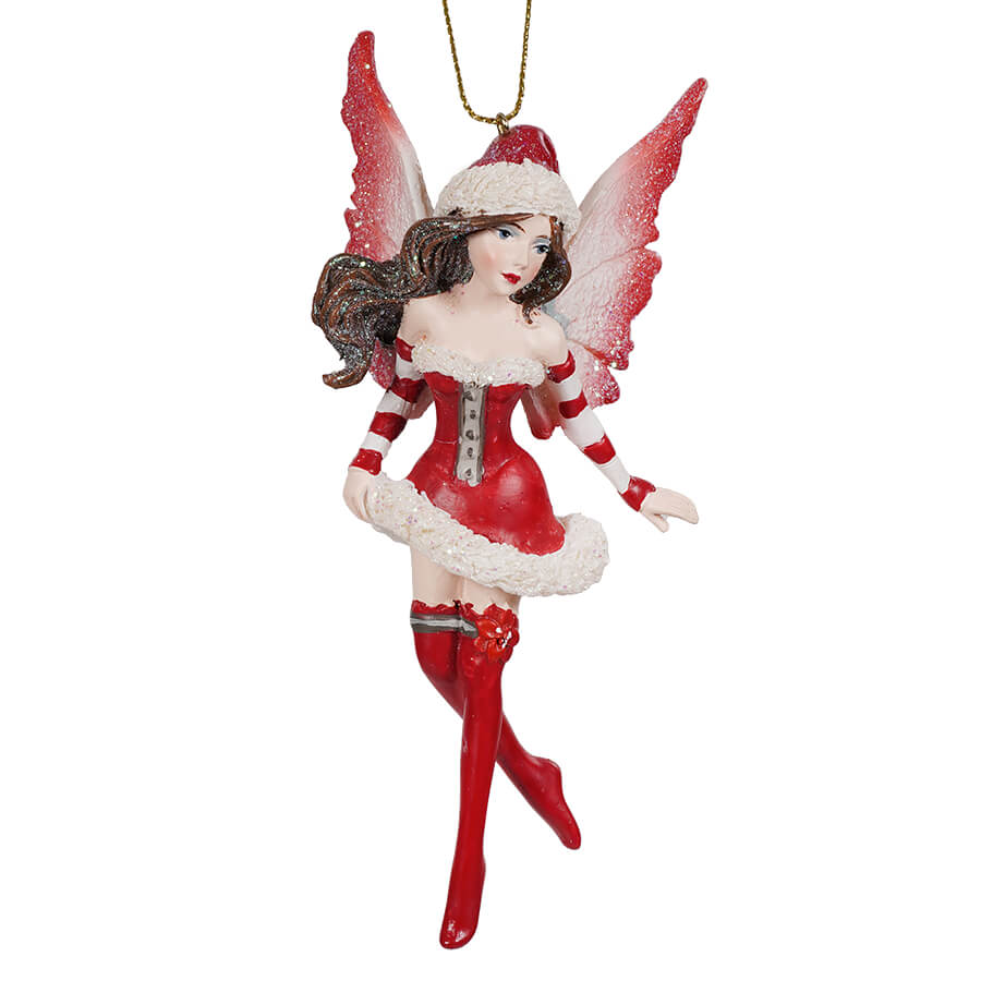 Amy Brown Santa Hat Fairy Ornament