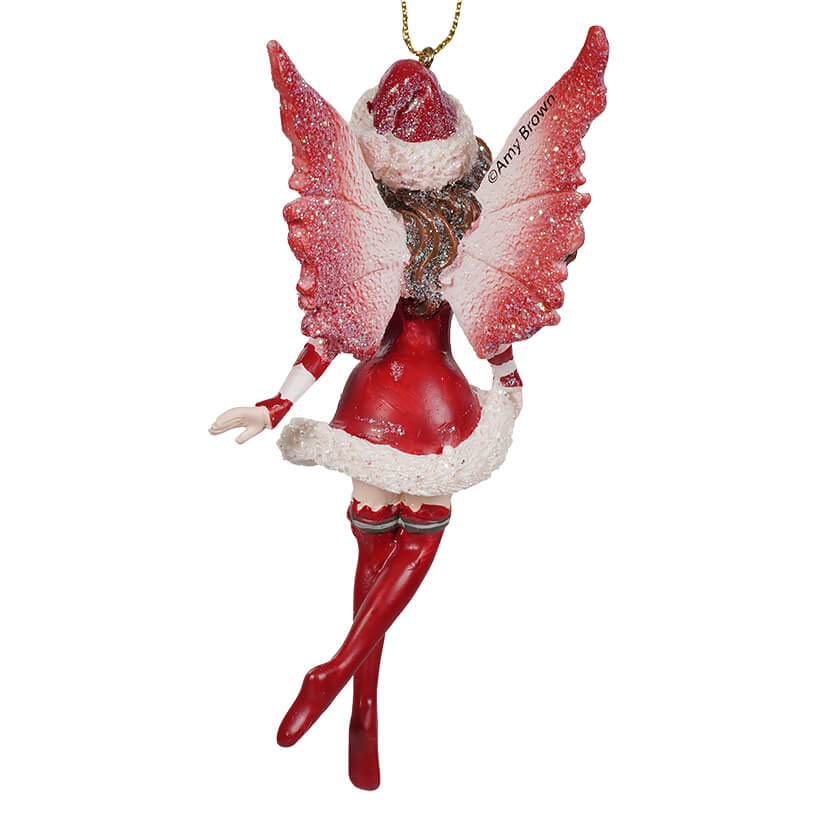 Amy Brown Santa Hat Fairy Ornament