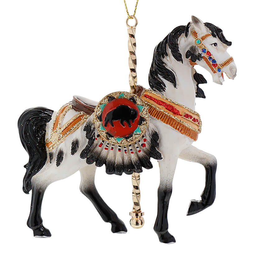 Black & White Carousel Horse Ornament
