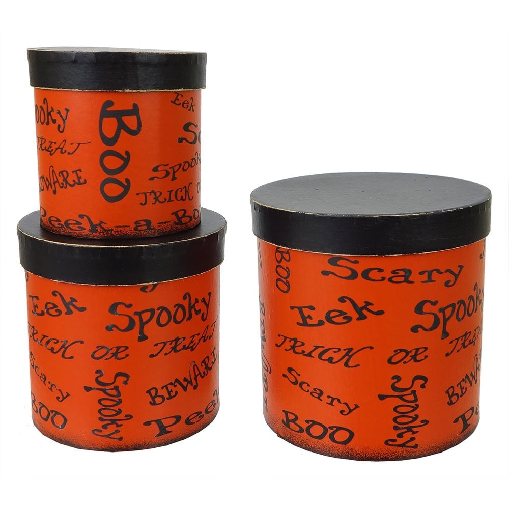 Boo, Spooky, Eek, Scary Nesting Boxes Set/3