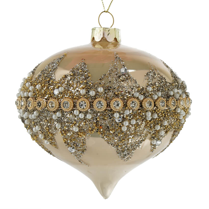 Gold Jeweled Onion Ornament