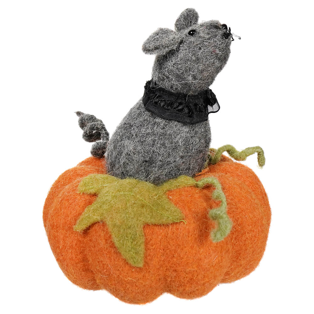 Wooly Rat With Pumpkin Figure