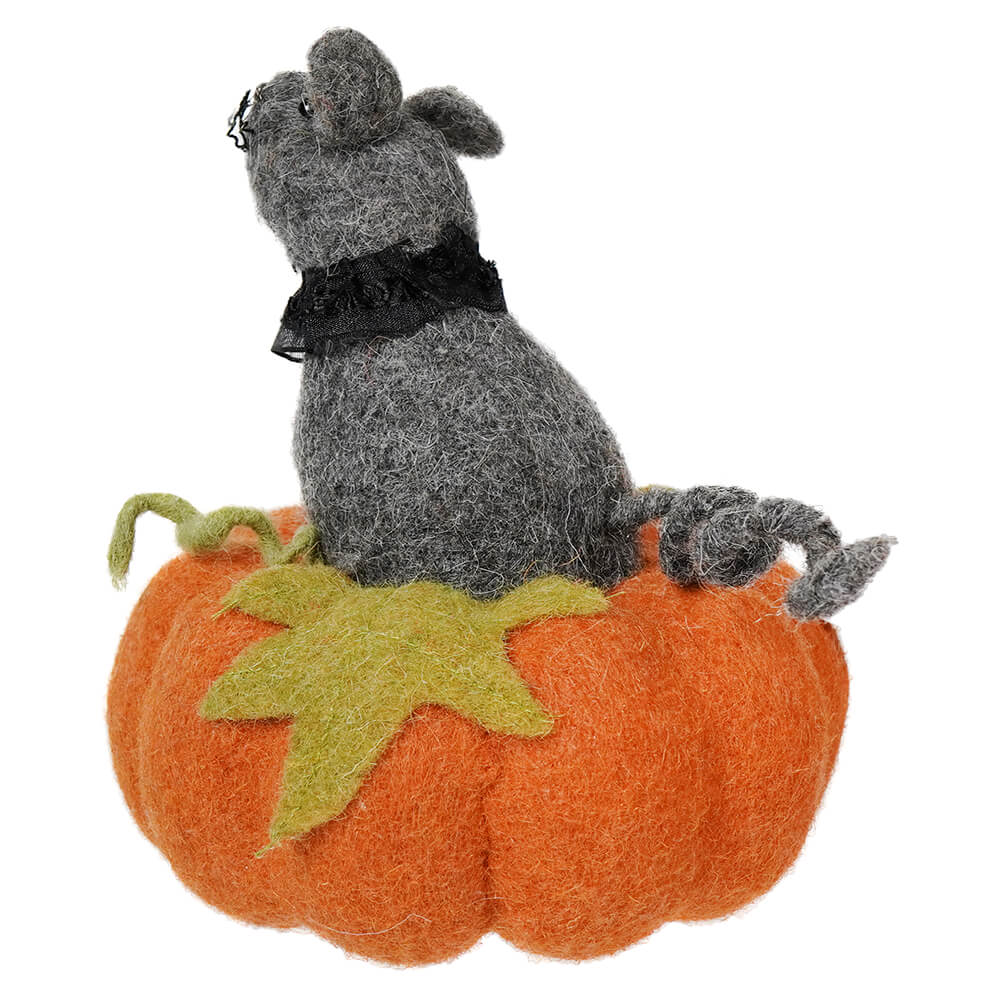 Wooly Rat With Pumpkin Figure