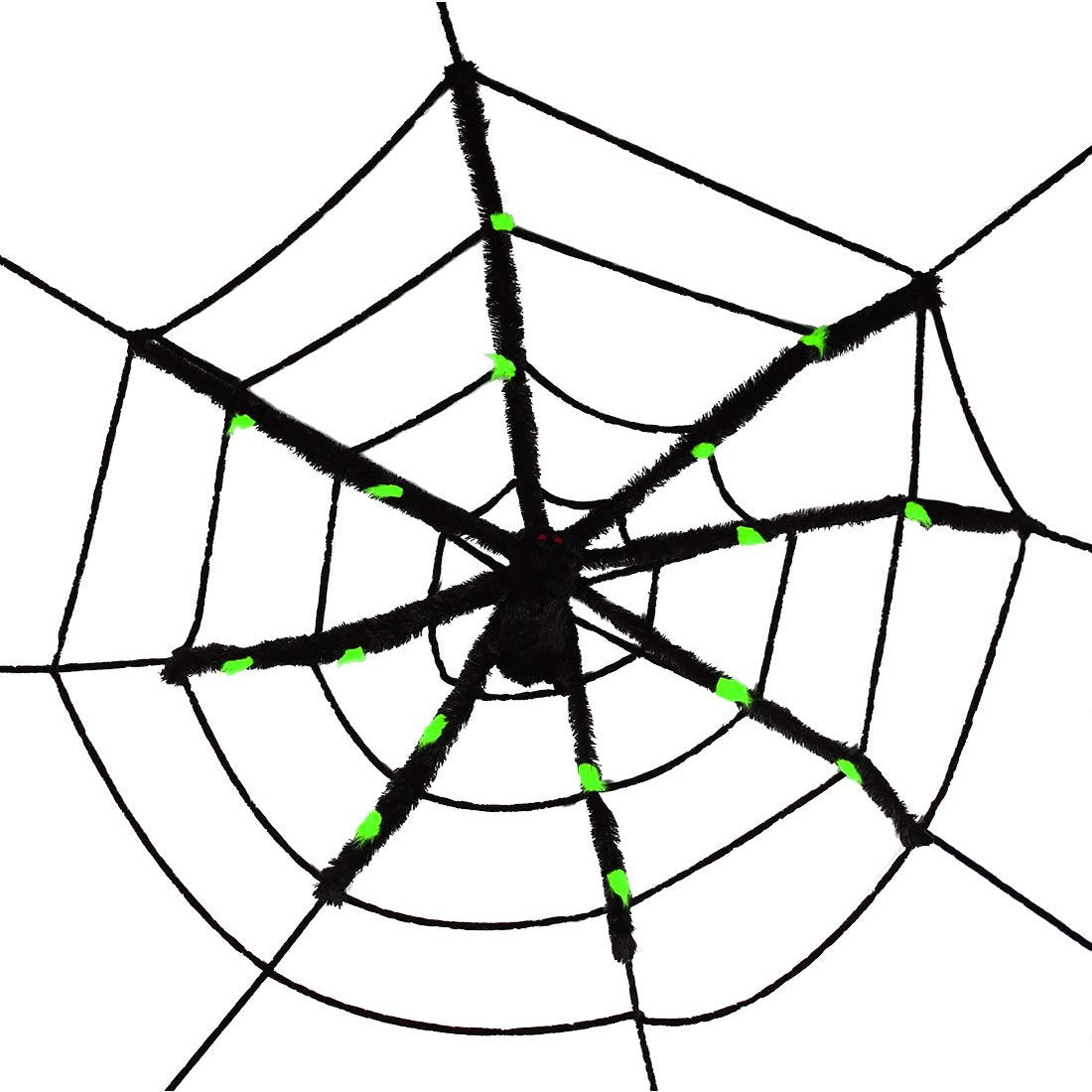 Giant Halloween Spider & Web with Green Accents