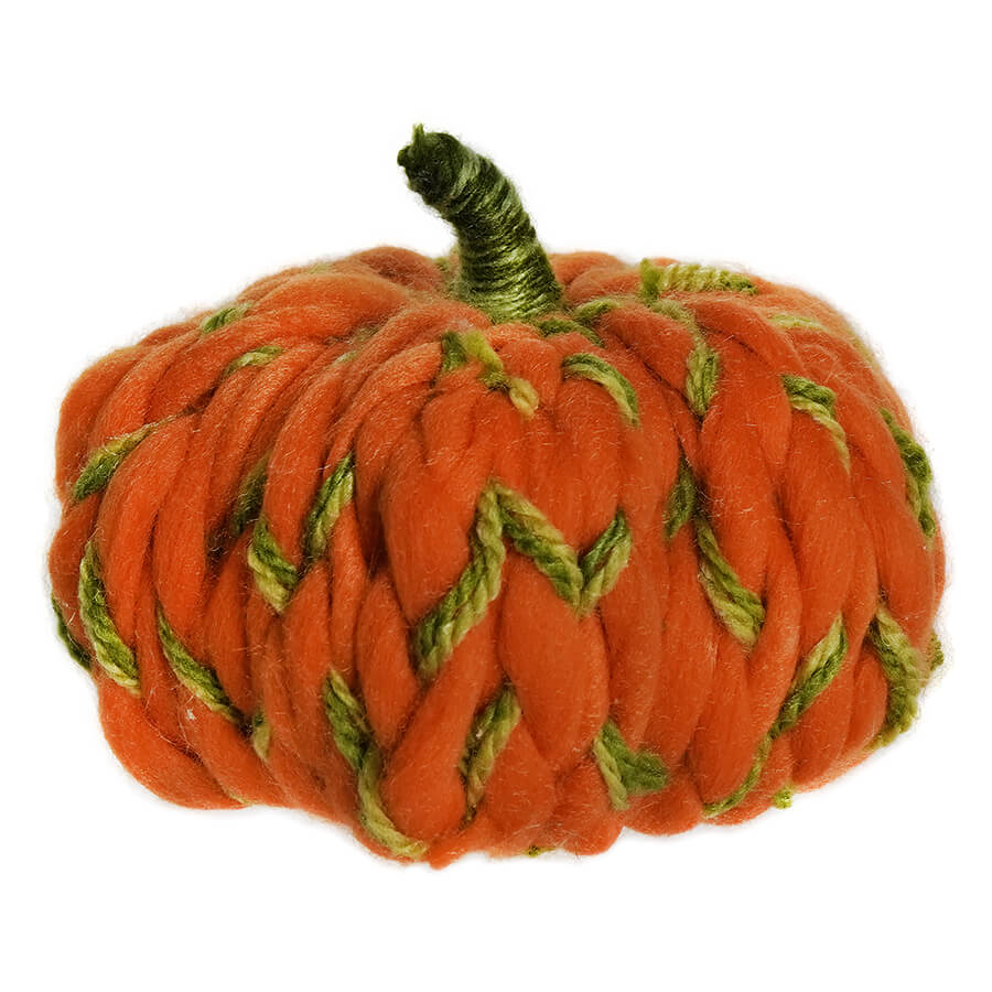 Orange, White & Green Wooly Pumpkins Set/3