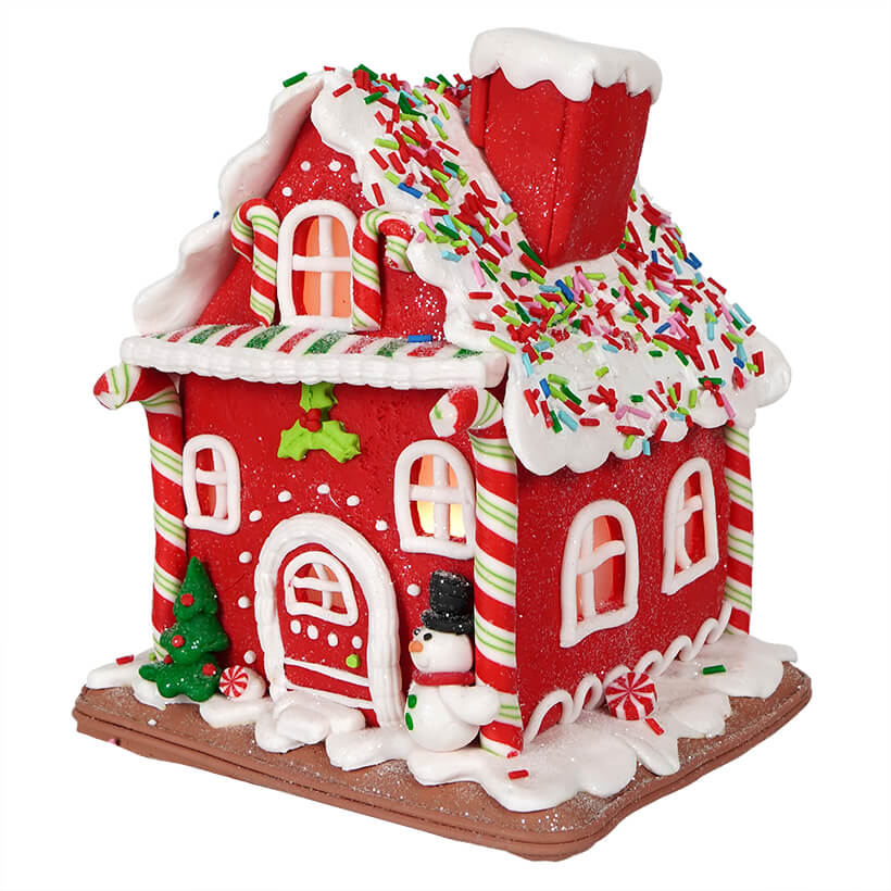 Snowman Gingerbread LED House