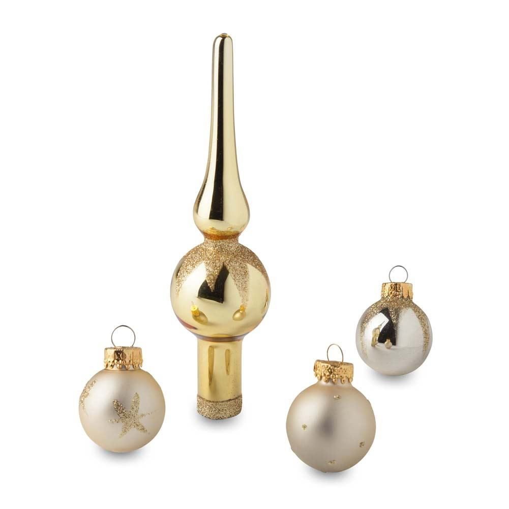 Mini Gold Finial and Ball Ornament Set/15