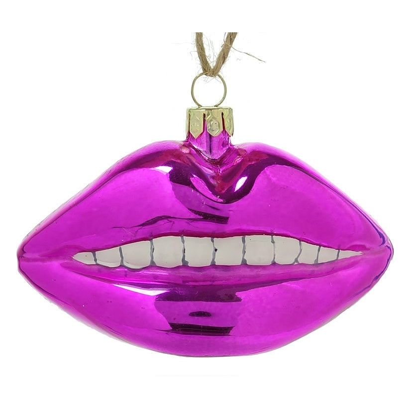Hot Pink Lips Ornament