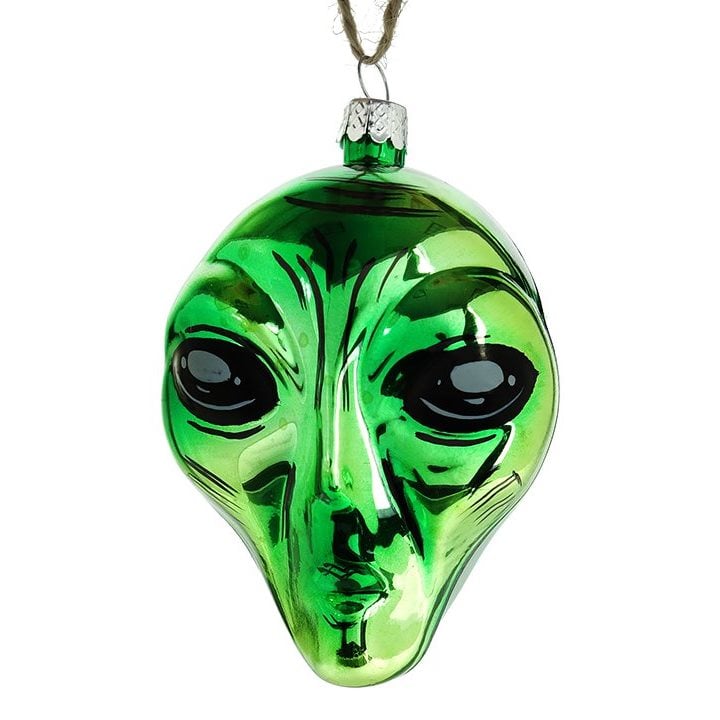 Green Alien Head Ornament