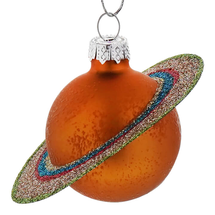 Orange Cosmic Saturn Ornament