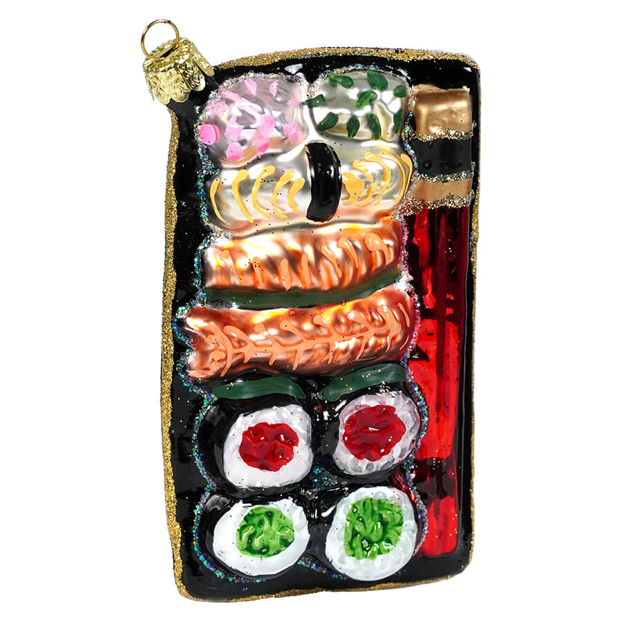 Glittered Sushi Platter Ornament