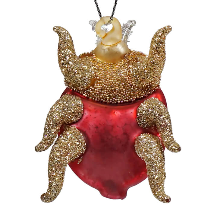 Gold & Burgundy Pastel Beetle Ornament