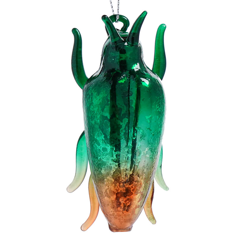 Bright Green & Orange Beetle Ornament