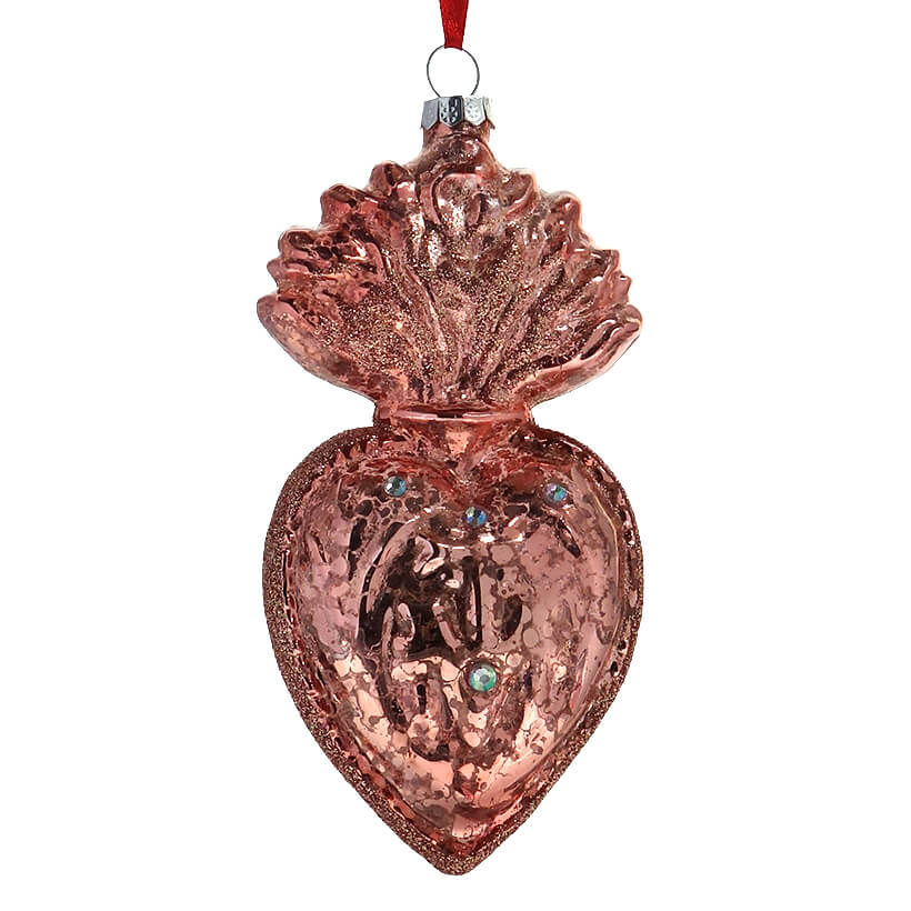 Bright Pink Sacred Heart Ornament