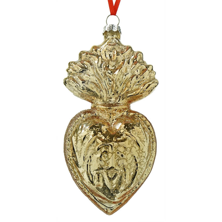 Champagne Sacred Heart Ornament