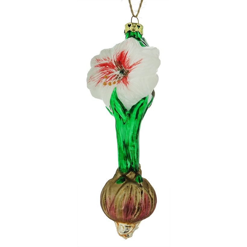 White Amaryllis Bulb Ornament
