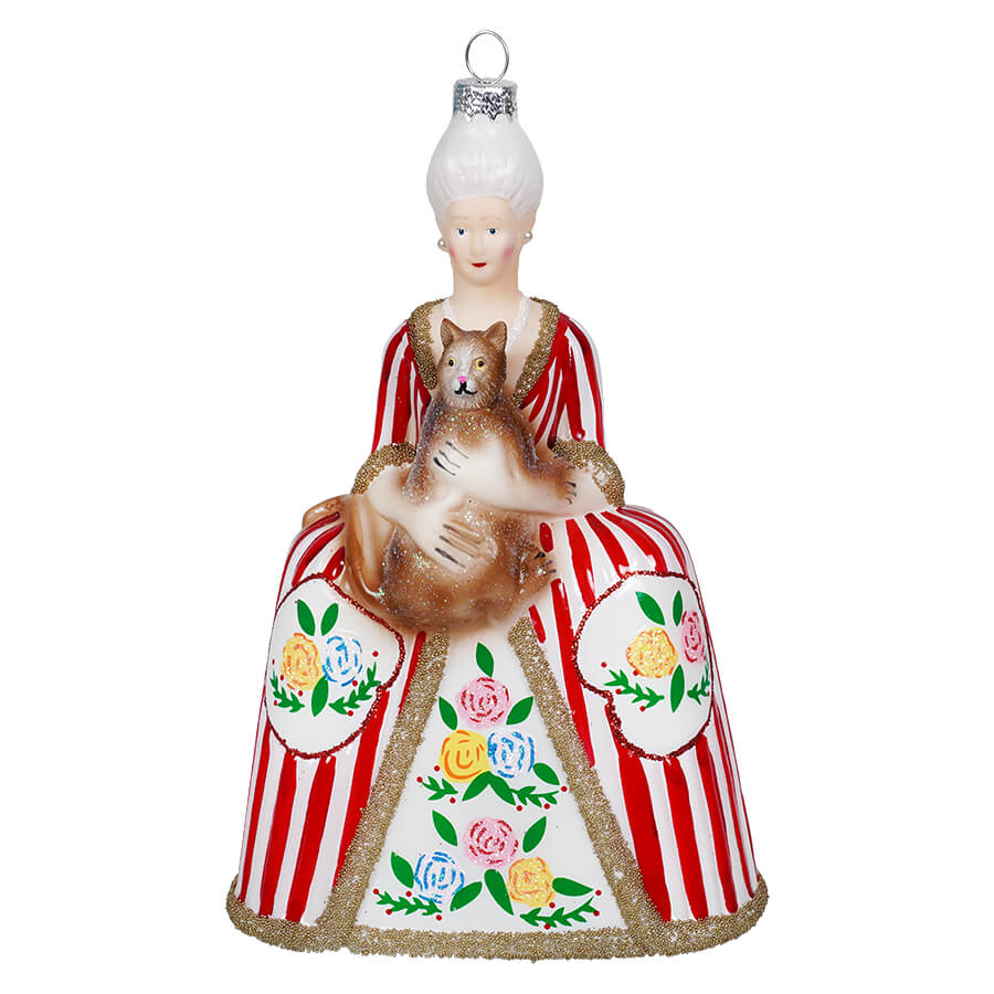 Mademoiselle Embracing Cat Ornament