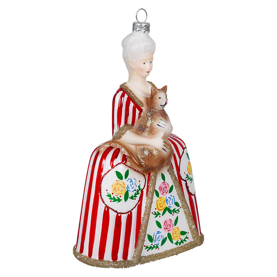 Mademoiselle Embracing Cat Ornament