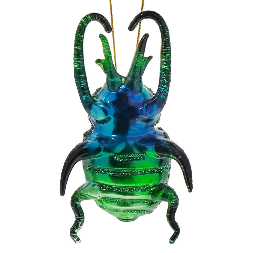 Glittered Striped Forest Floor Bug Ornament