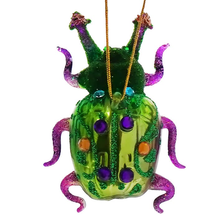 Glittered Jeweled Forest Floor Bug Ornament