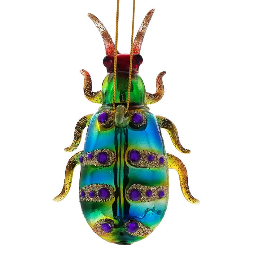 Glittered Purple Spotted Forest Floor Bug Ornament