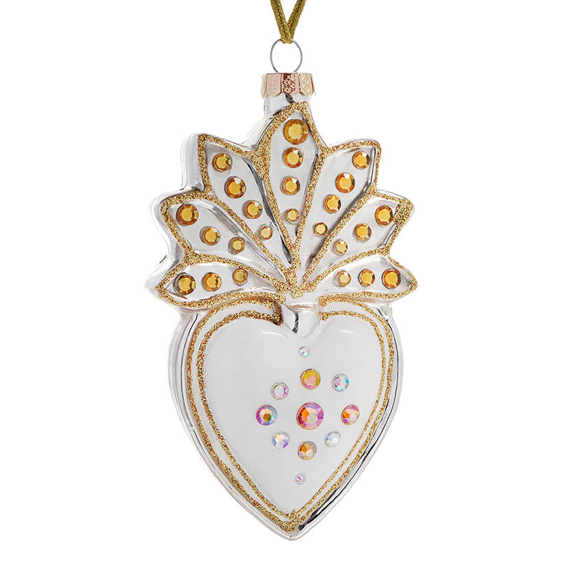 White Heart Milagro Ornament