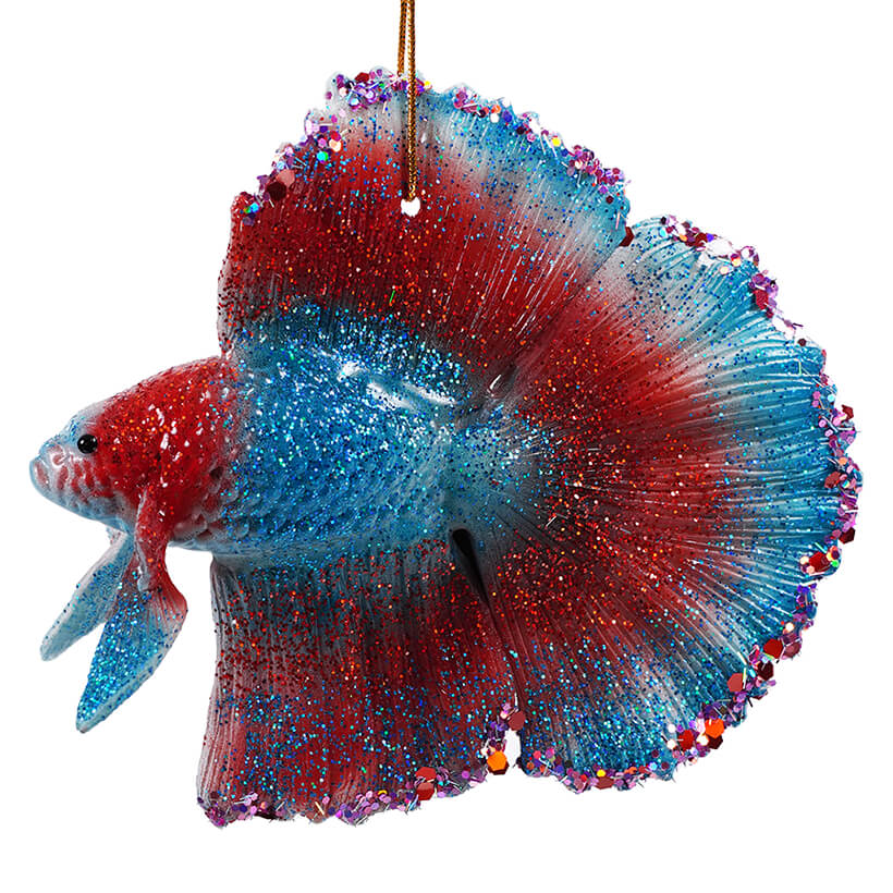 Blue & Red Beta Fish Ornament