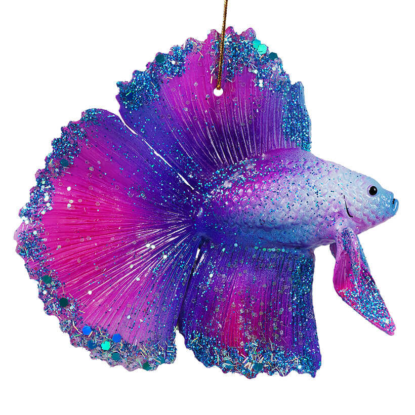 Purple & Blue Beta Fish Ornament