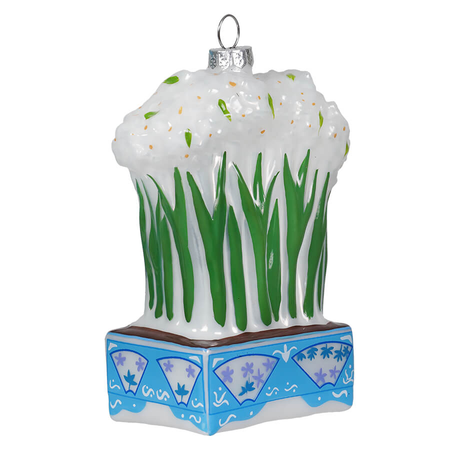 Blue Potted Paperwhite Flowers Ornament