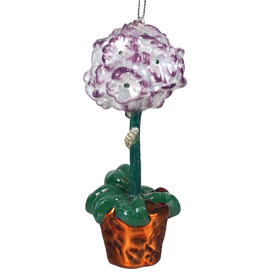 Purple Flower Plant in Pot Ornament