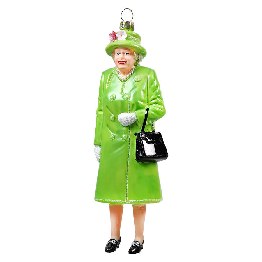 Queen Elizabeth Wearing Green Peacoat Ornament