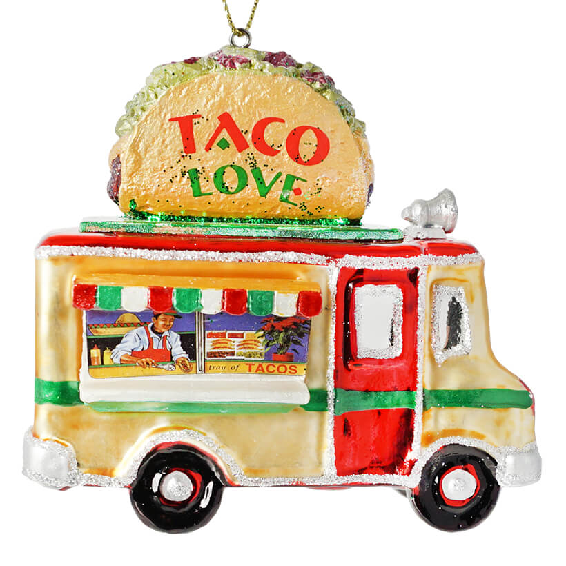 Glass Taco Truck Ornament