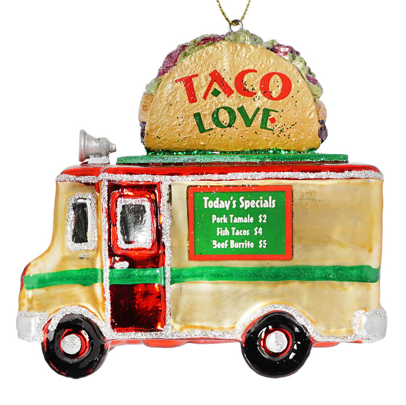 Glass Taco Truck Ornament