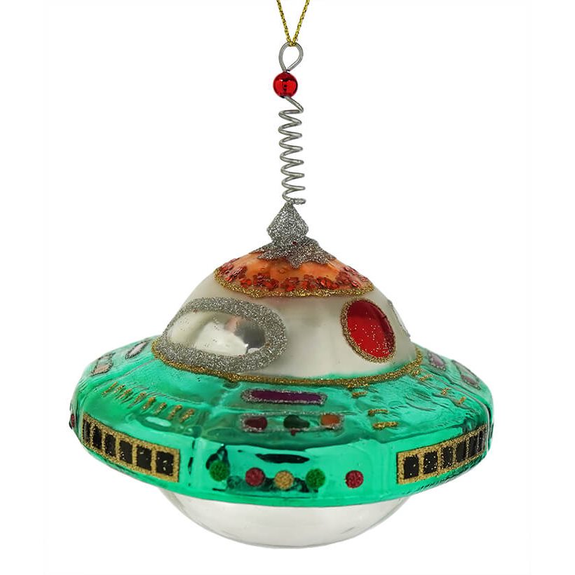 Turquoise UFO Ornament