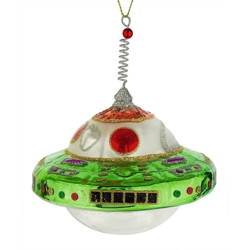 Green UFO Ornament