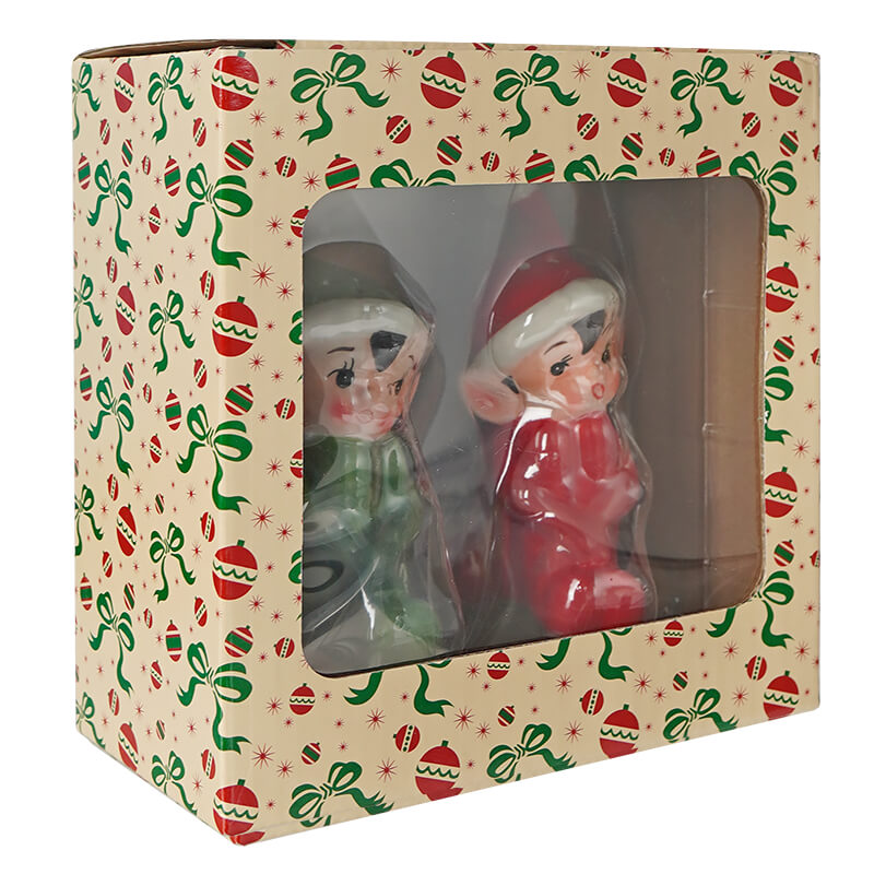 Gift Boxed Elf Salt & Pepper Shakers Set/2