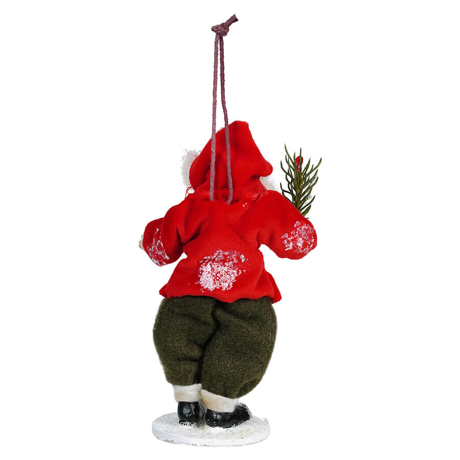 Red Coat Glittered Vintage Santa In Trousers