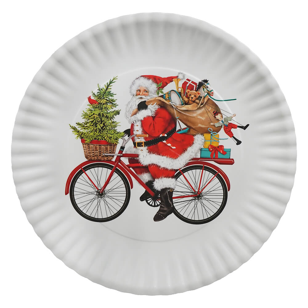 Santa Bike Melamine Platter