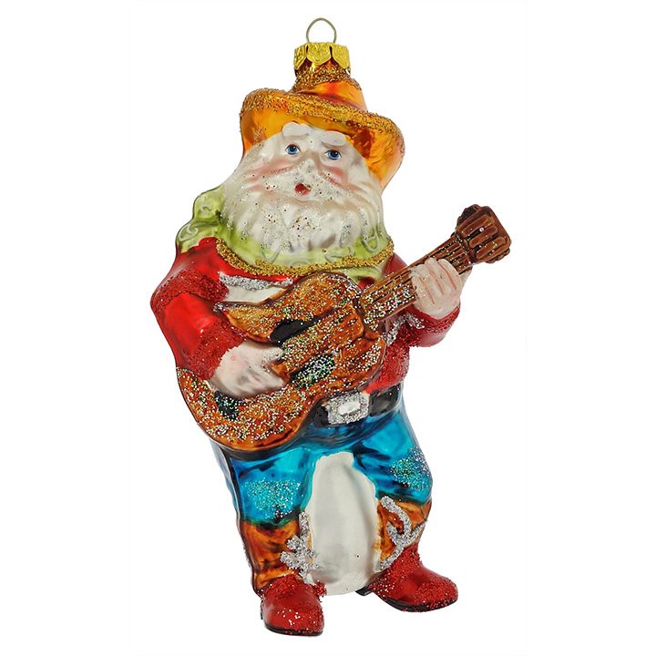 Santa with Guitar Ornament