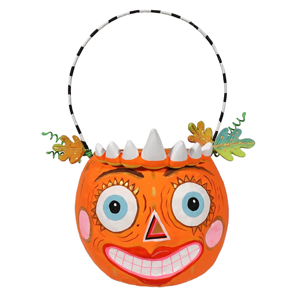 Candy Corn Tiara Pumpkin Face Halloween Mini Bucket