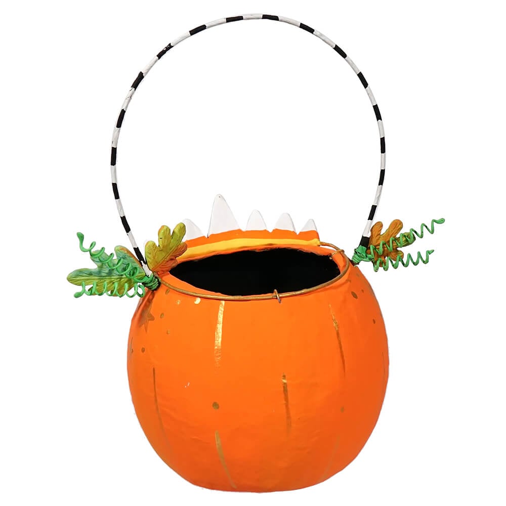 Candy Corn Tiara Pumpkin Face Halloween Mini Bucket